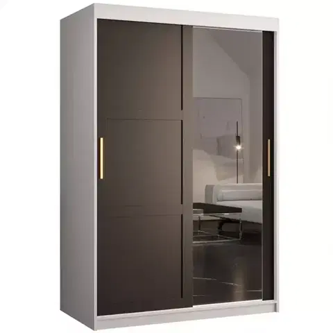 Šatníkové skrine Skriňa Amiro 2 120 biely/čierny