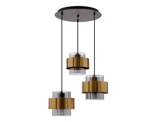 Svietidlá  Luster na lanku SPIEGA 3xE27/60W/230V zlatá/čierna 33-09500