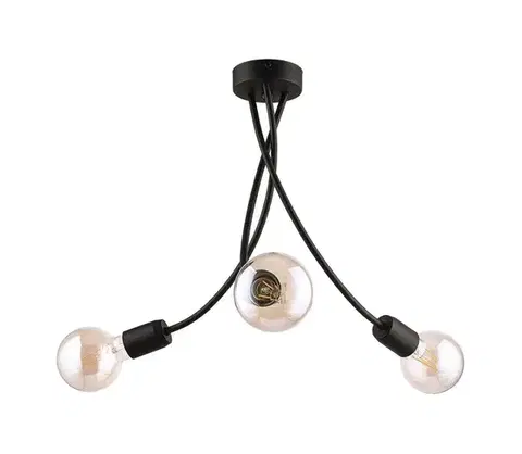 Svietidlá Jupiter 1639 - Luster na tyči LUCE 3xE27/60W/230V čierna 1639