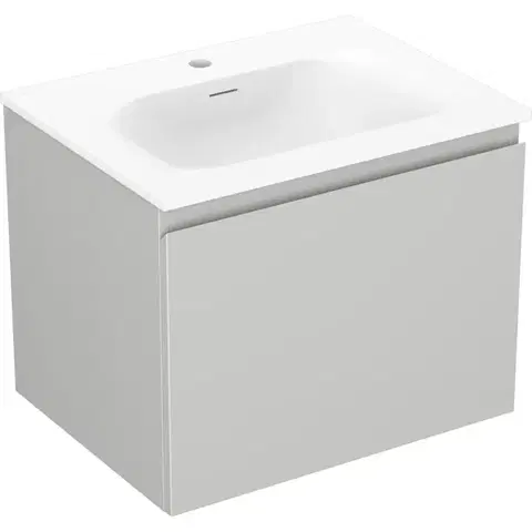 Kúpeľňový nábytok MEXEN/S - Orio kúpeľňová skrinka 60 cm s umývadlom Vela, 1 šuplík, sivá mat/biela mat 91A10-06047-1-BF62-W23M01