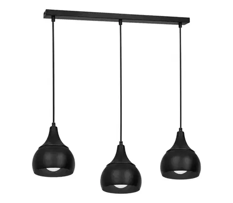 Svietidlá  Luster na lanku AKTAN 3xE27/60W/230V čierna 3375