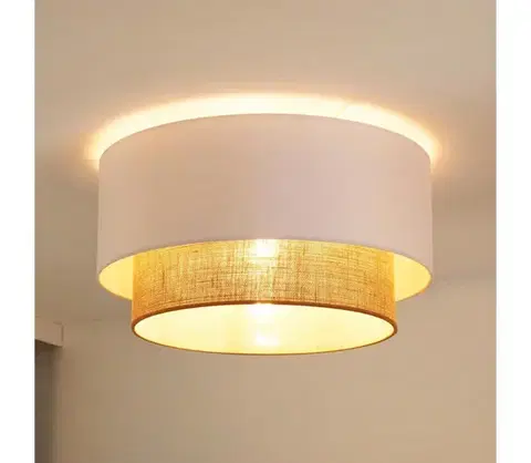 Svietidlá  - Stropné svietidlo BOHO 1xE27/15W/230V pr. 45 cm biela/hnedá 605939