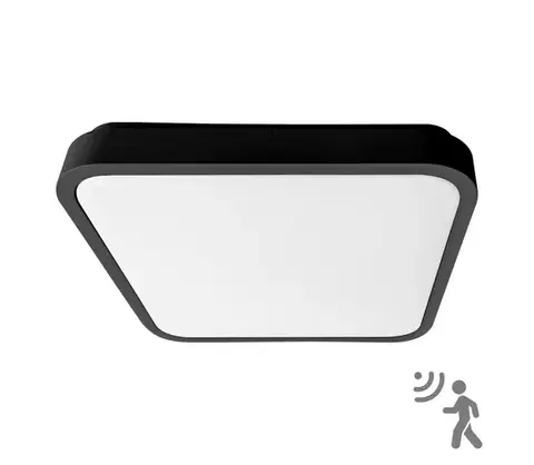 Svietidlá BRILAGI-LED kúpeľňové stropné svietidlo so senzorom ZENNA LED/18W/230V 28,5x28,5 cm IP44 čierne BRW3094-18W/HF/CR