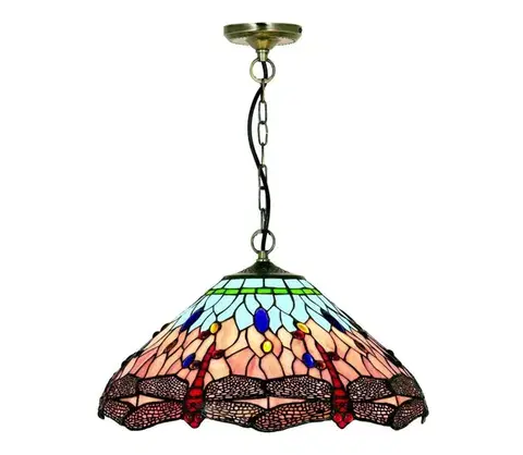 Svietidlá Searchlight 1283-16 - Tiffany luster na reťazi DRAGONFLY 1xE27/60W/230V 1283-16