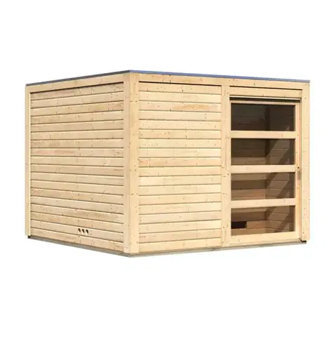 Sauny Vonkajšia fínska sauna s predsieňou 276 x 276 cm Dekorhome