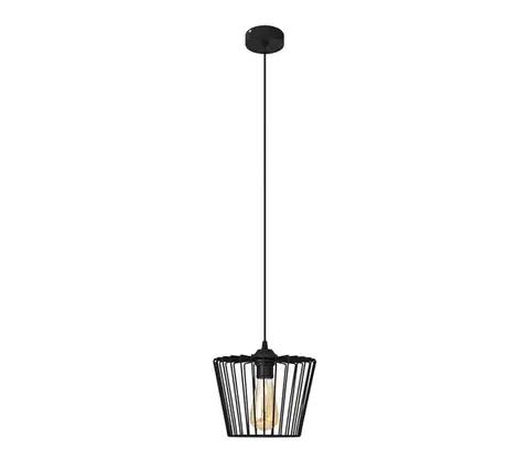 Svietidlá  Luster na lanku TORRI 1xE27/15W/230V pr. 23 cm čierna W-KM 1345/1 BK-B