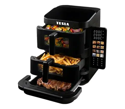 Predlžovacie káble TESLA Electronics AirCook - Trojzónová teplovzdušná fritéza 14,5 l 2800W/230V č. AIRCKTZQ636XXLBLK