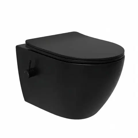 Záchody WC s bidetom závesné SAT Fusion čierna mat zadný odpad SATFUS11BFCBKM SATFUS11BFCBKM