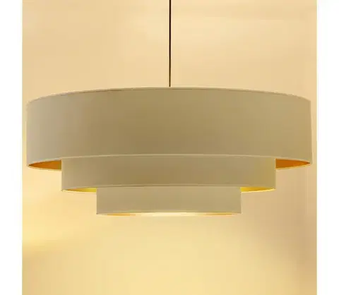 Svietidlá BRILAGI - Závesné svietidlo na lanku LUNETA 3xE27/60W/230V pr. 80 cm krémová/zlatá 8590828052128