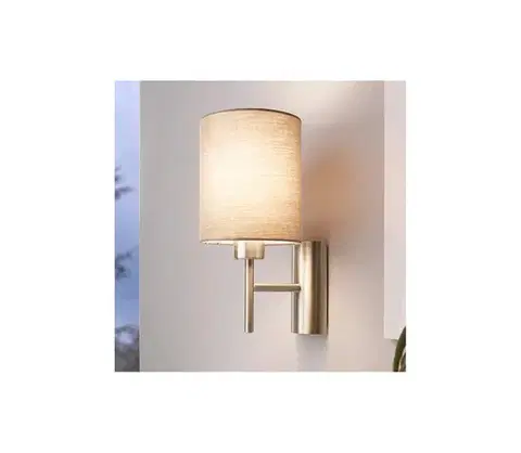 Svietidlá Eglo 94925 - Nástenné svietidlo PASTERI 1xE27/60W/230V taupe 94925