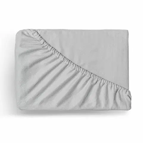 Plachty Kvalitex Flanelové napínacie prestieradlo svetlosivá, 180 x 200 cm