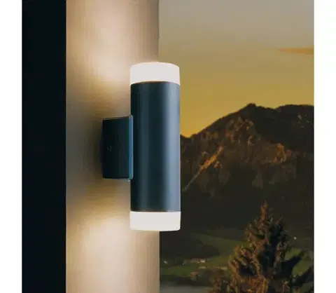 Záhradné lampy Eglo 96505 - LED Vonkajšie nástenné svietidlo RIGA 2xGU10/5W 96505