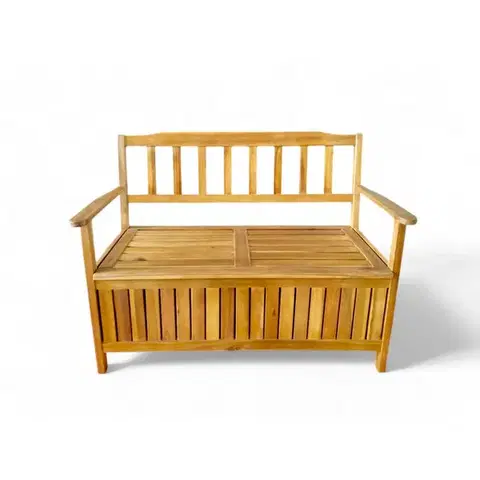 Úložné boxy Drevená lavica s úložným priestorom Edita, 120 x 57 x 90 cm