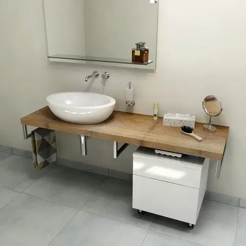 Kúpeľňový nábytok SAPHO - AVICE doska pod umývadlo 130x50cm, hrúbka 5cm, Old wood AV138