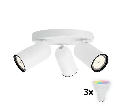 Svietidlá Philips - LED RGBW Stmievateľné bodové svietidlo PONGEE 3xGU10/4,8W/230V biela + diaľkové ovládanie P2050+3xAI2362