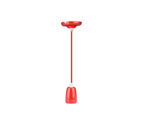 Predlžovacie káble  Napájací kábel 1xE27/60W/230V červená/porcelán 3807