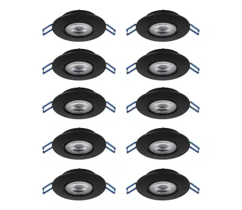 Svietidlá Eglo 300192 - SADA 10xLED Podhľadové svietidlo GEDREZ LED/4,9W/230V pr. 9cm čierne 300192