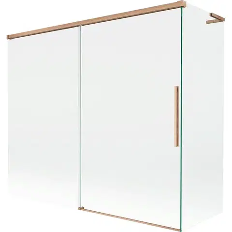 Sprchové dvere MEXEN/S - Rox L vaňová zástena 2-krídlová posuvná 180 + 80 x 150, transparent, meď kartáčovaná 8C9L-180-080-65-00
