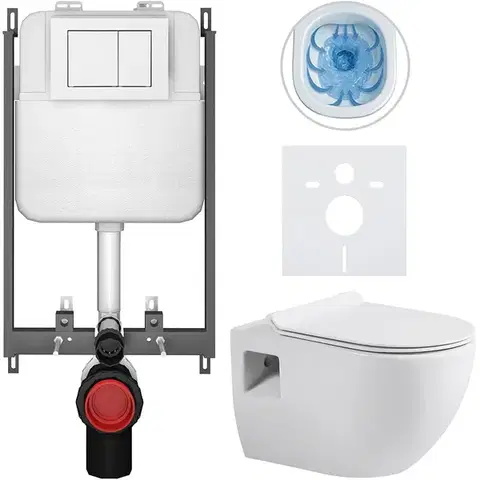 Záchody CERANO - Kompletný WC set Basic/Dure - biela lesklá - WC tlačidlo Maxio/Biela - na zamurovanie - 51x35 CER-8050BD85899