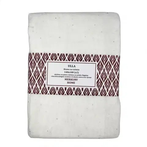 Záclony do obývačky Záclona na páske Ulla polyester ecru 140x180 Merkury Home II/22