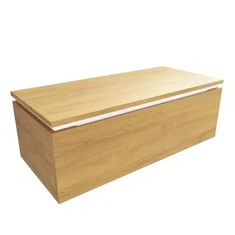Kúpeľňový nábytok Kúpeľňová skrinka s krycou doskou SAT Feel 100x30x46 cm medový dub mat SATFEEL100DMDBEZ SATFEEL100DMDBEZ