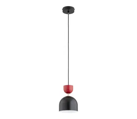 Svietidlá  Závesný luster ENTORI na lanku 1xE27/15W/230V čierna/červená 61604