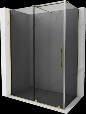 Sprchovacie kúty MEXEN/S - Velár sprchovací kút, posuvné dvere 150 x 85, grafit, zlato 871-150-085-41-50