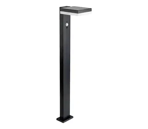 LED osvetlenie  LED Solárna lampa so senzorom LED/2W/3,7V IP54 3000K hranatý čierna 23398