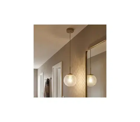 Svietidlá BRILAGI - Závesný luster na lanku STELLA 1xE27/60W/230V pr. 15 cm béžová/zlatá 85-001B