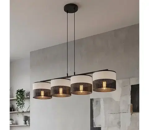 Svietidlá EMIBIG Luster na lanku KARBON 4xE27/15W/230V čierna/sivá 1652/4