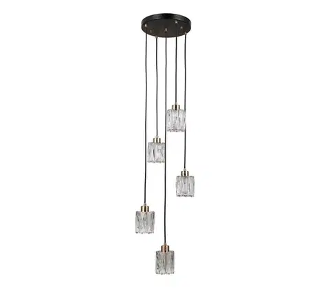 Svietidlá  PND-40813-5R-BK-HBR - Luster na lanku TORNO 5xE14/40W/230V čierna/zlatá PND-40813-5R-BK-HBR