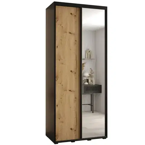 Šatníkové skrine Skriňa 45 Canaris 3 140 čierna/artisan/čierna