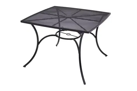 Stolčeky DEOKORK Kovový stôl QUADRA 100x100 cm (čierna)