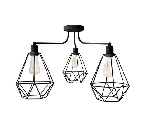 Svietidlá  Luster KARO 3xE27/15W/230V čierna P-1311/3 BK
