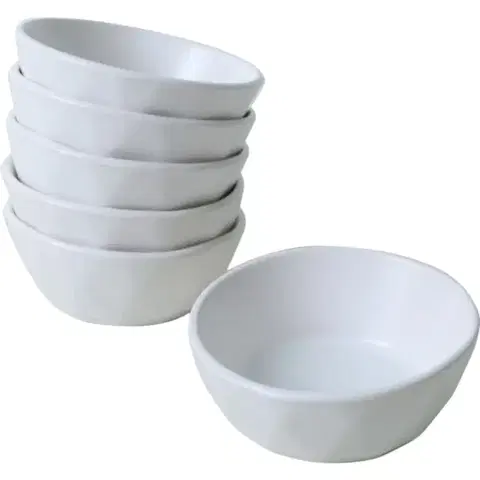Misky a misy Súprava 6 kameninových misiek Facetta 12 cm, biela