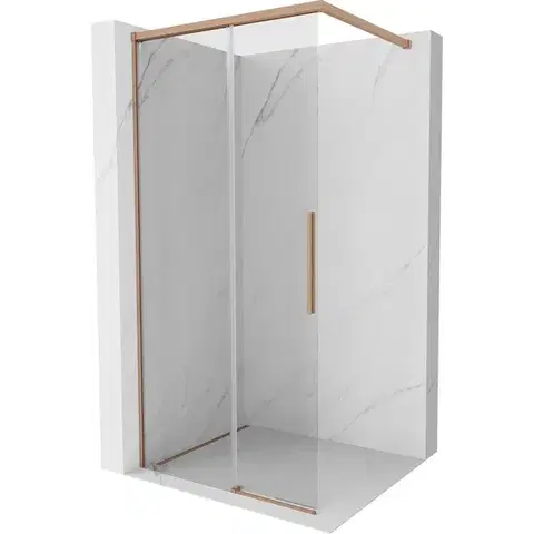 Sprchové dvere MEXEN/S - Rox Sprchová zástena WALK-IN 80 x 200, transparent 8 mm, meď kartáčovaná 8C2-080-003-65-00