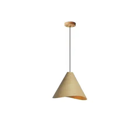 Svietidlá  Drevený luster na lane 1xE27/60W/230V pr. 45 cm masív/dub/kaučukovník WRE012