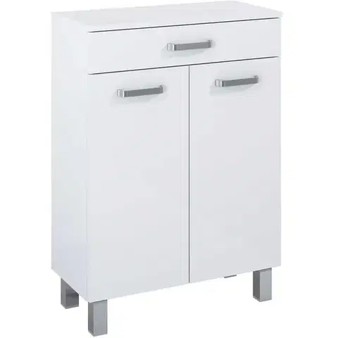 Kúpeľňové komody Komoda Uno 60 2D1S white