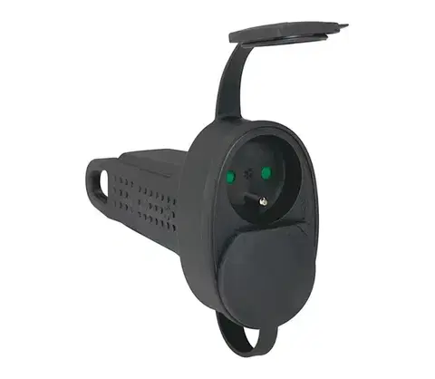Predlžovacie káble Legrand 50575 - Zásuvka gumová bez káblu 250V/16A 2X2P+T IP44 čierna 50575