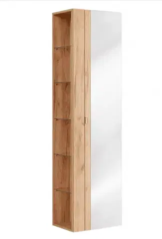 Skrinky do kúpeľne ArtCom Vysoká skrinka do kúpeľne so zrkadlom CAPRI Oak 803