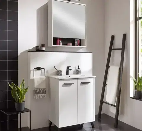 Zrkadlové skrinky KÚPEĽŇOVÁ ZRKADLOVÁ SKRINKA  NOVA 60 BIELA
