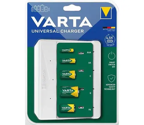 Predlžovacie káble Varta 57658101401 - Nabíjačka batérií AA/AAA/C/D/5V 57658101401