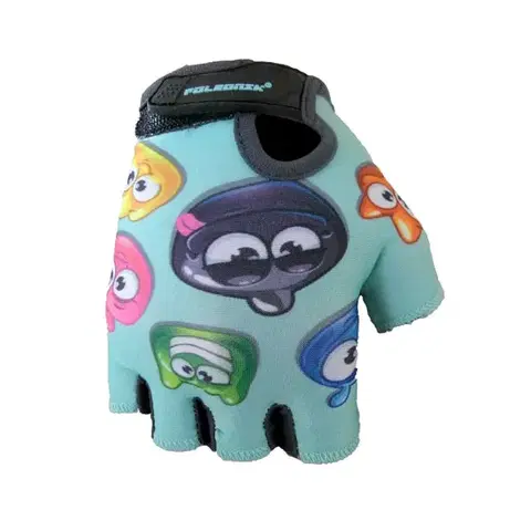 Cyklistické rukavice Detské cyklo rukavice POLEDNIK Baby Želáci tyrkysová - 3