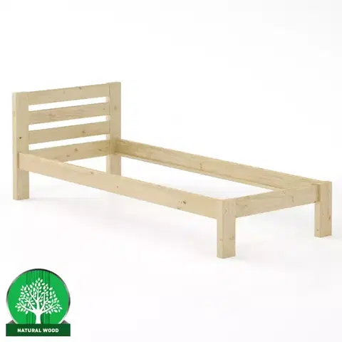 Drevené postele Posteľ borovica LK127–90x200 surová