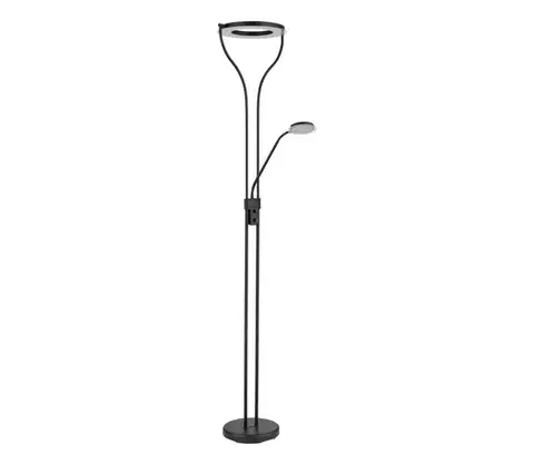 Lampy Globo 59038SD - LED stmievateľná stojacia lampa EBRO 20W/230V + 4W 3000K čierna 59038SD