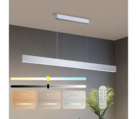 Svietidlá BRILAGI-LED Stmievateľný luster SLEEKLINE SMART LED/40W/230V Wi‑Fi Tuya, strieborný s diaľkovým ovládaním BRI113