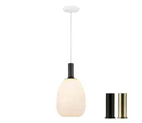 Svietidlá Nordlux - Luster na lanku ALTON 1xE27/60W/230V biela/čierna/mosadz 47303001