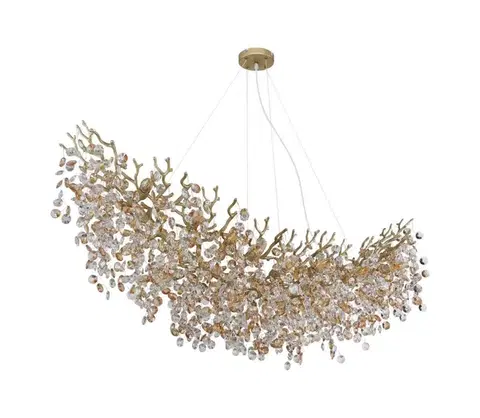 Svietidlá Globo 64138H4G - Závesný luster na lankách QUEENA 16xE14/40W/230V zlatý 64138H4G