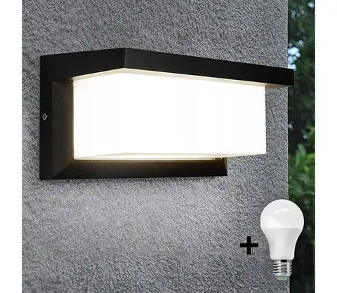 Svietidlá  LED Vonkajšie svietidlo so žiarovkou so senzorom súmraku NEELY 1xE27/9W/230V IP54 BG0715+BW0332