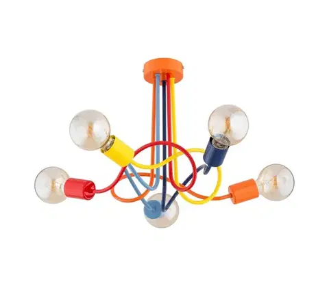 Svietidlá  Detský prisadený luster WINGO 5xE27/15W/230V pestrofarebná 63307